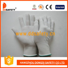White PVC Dots One Side Nylon Safety Gloves with CE (DKP413)